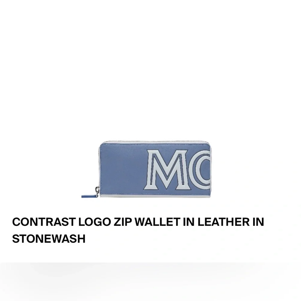 MCM RARE BEAUTIFUL EUC Blue and White LONG Wallet-MZL9SCLOZHE0O1